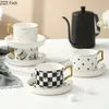 Tazze Set di tazze da caffè in ceramica Creativo Tè pomeridiano Tazza da ufficio Stile nordico Bere domestico