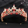 Grampos de cabelo DIEZI elegante rosa flor cristal tiara coroa festa de casamento jóias nupcial noiva acessórios de moda de luxo