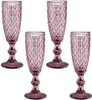 SZHOME Wine Glasses Wholesale 150Ml 4Colors European Style Embossed Stained Glass Lamp Thick Goblets Drop Delivery Home Garden Kitchen