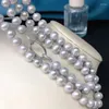 Pendant Necklaces Freshwater Pearl Gray Near Round 8-9mm Long Necklace 80cm Nature FPPJ Wholesale Beads
