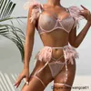 BH-Sets Super Sexy Dessous Ultradünnes transparentes Plume-BH-Set mit Kristallketten-Spitzen-BH-Set Sexy Unterwäsche