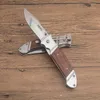 Top Quality A336 Pocket Folding Knife 5Cr13Mov Mirror Polish Drop Point Blade Wood/Stainless Steel Handle Outdoor Camping EDC Pocket Folder Knives