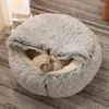 Cat Beds Round Plush Bed Warm Comfortable Puppy House Soft Long Nest For Small Dogs 2 In 1 Sleep Windproof Cama Perro