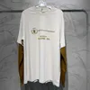 2023 Nieuwe Designer Dames T-shirt High-end Correct Versie Familie Graan Exclusieve WFP Splite Foam Print Fake Two-Piece T-shirt met lange mouwen