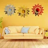 Stickers muraux soleil fleur miroir autocollant 3D TV fond bricolage décor décalcomanie Art Mural chambre salle de bain décoration