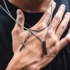 Anhänger Halsketten Herren Schmuck Rechteck Halskette Edelstahl Schwarz Farbe Kubanische Kette Für Männer Dominant Schmuck Geschenk