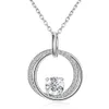 Nytt högkvalitativt Moissanite Diamond Jewelry 925 Sterling Silver Interlocking Circle Pendant Necklace For Women Destiny Jewellery