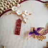 Bruiloft Bloemen HIMSTORY Elegante Chinese Bruids Fan Boeketten Handgemaakte Holding Vogels Metalen Sieraden Accessoires