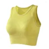 Completo da yoga Reggiseno sportivo senza cuciture Donna Palestra con gilet imbottito sul petto Solido Comodo Intimo da corsa Allenamento Crop Top Streetwear