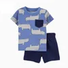 Set di abbigliamento T-shirt con stampa a maniche corte Pantaloncini per neonati Set di vestiti estivi per bambini Costume per ragazza nata per bambini 2023