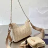 brand women designer shoulder bag straw chain bag cross body multicolor womens handbag crossbody bag purse