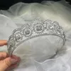 Pinces à cheveux diadèmes de mariage en cristal coréen, bandeaux scintillants, couronne de soirée, accessoires de mariée, bijoux de bal