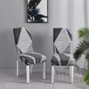 Chair Covers geometric printed stretch chair cover for dining room office banquet protector elastic material armchair 231113