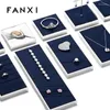 Sieradenzakjes FANXI Licht Luxe Display Prop Hoogwaardig Metaal Superfiber Ketting Ring Toonbankplank