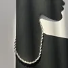 Chains S925 Sterling Silver 4MM 16-24 Inches Rope Chain Hip Hop Necklace For Women Men Fashion Wedding Party Gift Jewelry