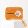 Förvaringspåsar 1 PC Clear Cosmetic Bag PVC Waterproof Women Makeup Daisy Flower Lady Handbag Travel Organizer