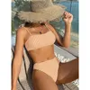 Dames Badmode Sexy Tie Schouder Strand Vrouwen Gestreepte Bikini's Hoge Taille Badpak 2023 Push Up Bikini Badpakken Zwemmen Tweedelige Set