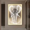 Lámpara de pared LED creativa moderna decoración de lujo pintura elefante sala de estar sofá fondo