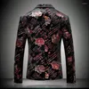 Men's Suits Designer Famouse Brand Top Men Blazers Slim Fit Stylish Rose Smart Casual One Button Mens Suit Jacket M-5XL 6001