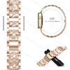 Andra modetillbehör Case+Bling -rem för Apple Watch Band 40mm 44mm 41mm 45mm 38mm 42mm 40 mm Diamond Metal Armband Iwatch Series 8 3 5 6 SE 7 Band J230413