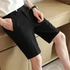 Short d'été pour hommes, coupe droite, longueur aux genoux, pantalon court, solide, noir, kaki, vêtements, couleurs, décontracté, à carreaux