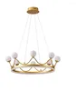 Люстры 2023 Winfordo Modern Led Last Lamp Потолочная люстра освещение с дизайном короны для гостиной Детская спальня 220 В /110 В