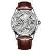 Relógios de pulso Aesop Brand Flying Tourbillon Assista Luxury Zodiac 3D Bull Sapphire Mechanical impermeável Relógio para homens Reloj Hombre