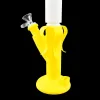 Narguilés en forme de banane en silicone deux segments bong conduites d'eau narguilé bongs avec bol en verre ZZ