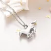 Pendant Necklaces MJD8669 Stainless Steel High Polish Galloping Horses Pet Cremation Jewelry