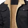 Kurtki męskie jesienne zima pluszowa kurtka flanelowa płaszcz solidne bawełniane ubrania swobodne płaszcze luźne męskie wierzchnia marki 5xl