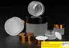 50G 30G 20G 15G 10G 5G Frost Glass Cream Jar ze srebrnymi złotymi czarnymi pokrywkami 1 unz szklane pojemniki kosmetyczne opakowanie