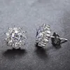 Stud Earrings Brilliant Forever VVS1 2Ct Each 8.0mm D Color Moissanite Diamond Platinum 950 Earring For Her Wedding Jewelry