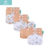 Cloth Diapers HappyFlute Print 4Pcs Set OS Pocket Diaper Washable Reusable Baby Nappy Adjustable Baby Diaper Cover 230413