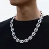 Pendanthalsband skräddarsydda nya design av lyxstil smycken 925 Sterling Silver VVS Baguette Moissanite Diamond Men Mariner Link Chain Necklace