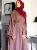 Ethnische Kleidung 10 Farben Muslim Abaya Full Cover Ramadan Kleid Abayas Islamisches Dubai Schnürkleid Eid Gebetskleidungsstück Jilbab Long Khimar