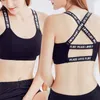 Yoga Outfit Women Fitness Top Sports Bra A-D Black White Running Gym Crop Push Up Letters For Cup