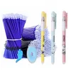 Ballpoint Pens 25pclot Cute Cartoon Bear Pen Pen Magic ERASABLE SOLLESS Rod Black Blue Ink For Office School Materie