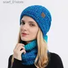 Cappelli Sciarpe Set Nuovi Berretti Invernali per Donna Uomo Earfls Cappello Berretti a Maglia C Con Sciarpa Set Fodera in Pelliccia Casual Addensare Cappelli Caldi BonnetL231113