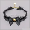 Other Fashion Accessories Cute Beautif Women Girls Cat Ear Headband Necklace Party Cosplay Costume Bell Plush Headwear Hair Accessorie Dhlpk