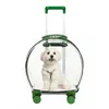 Dog Wheeled handcart transparent pet carrying bags cats wheeled transport vehicles and cat cages 231110