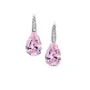 Water Drop Pink Diamond Dange Earring 100% Real 925 Sterling Silver Wedding Drop oorbellen voor vrouwen Bridal Promise Sieraden Gift