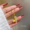 Hänge halsband gula CZ Crystal fjäril Choker Zirconia rostfritt stål smycken kvinna halsband bröllop gåvor för kvinnor mode