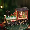 Decorazioni natalizie Buon Natale Carillon Treno Babbo Natale Pupazzo di neve Regalo di Natale Carillon Sfera di cristallo Ornamenti Tavolo Decorazione natalizia 231109