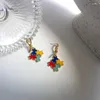 Boucles d'oreilles en peluche Drop créative pour les femmes Fashion Fashion Colorful Puzzle