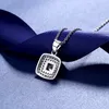 الفاخرة 925 Sterling Silver Square Netcer Netclace Lab Diamond Weddants Necklace for Women Bridal Charm Party Jewelry