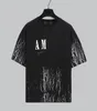 Nieuwe mode T-shirt Herenontwerper T-shirts Kleding Splash Inkt-shirt Men Korte mouw Summer Tops T-shirt Male Fashion Bling T-shirt