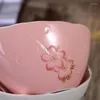 Bowls Product Relief Cherry Blossom Oblique Bowl Salad Soup Chinese And Western Tableware Individual Fruit Ceramic