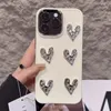 Étui de téléphone en Silicone de styliste, cadre d'amour argenté, adapté à l'iPhone 14 13 12 Pro max 11 14plus, coque souple Anti-chute