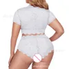2023 Nya sexiga underkläder stor storlek Förförisk sida Öppen trepunktsgaffel Släpp nattdress Kvinnlig transparent flirty pyjamas
