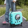 Hunde-Airbox-Haustierwagen, transparente Kapsel-Reise mit Rädern 231110